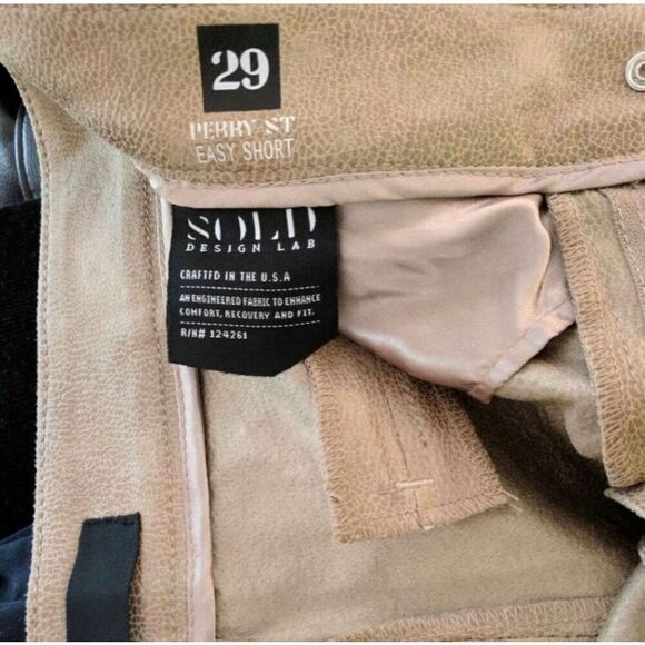 Design Lab Perry St Easy Short Comfort Light Brown Textured Zipper Hook Eye Clos - Picture 4 of 4